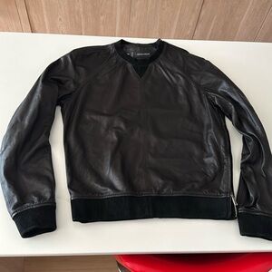 D squared leather sweatshirt